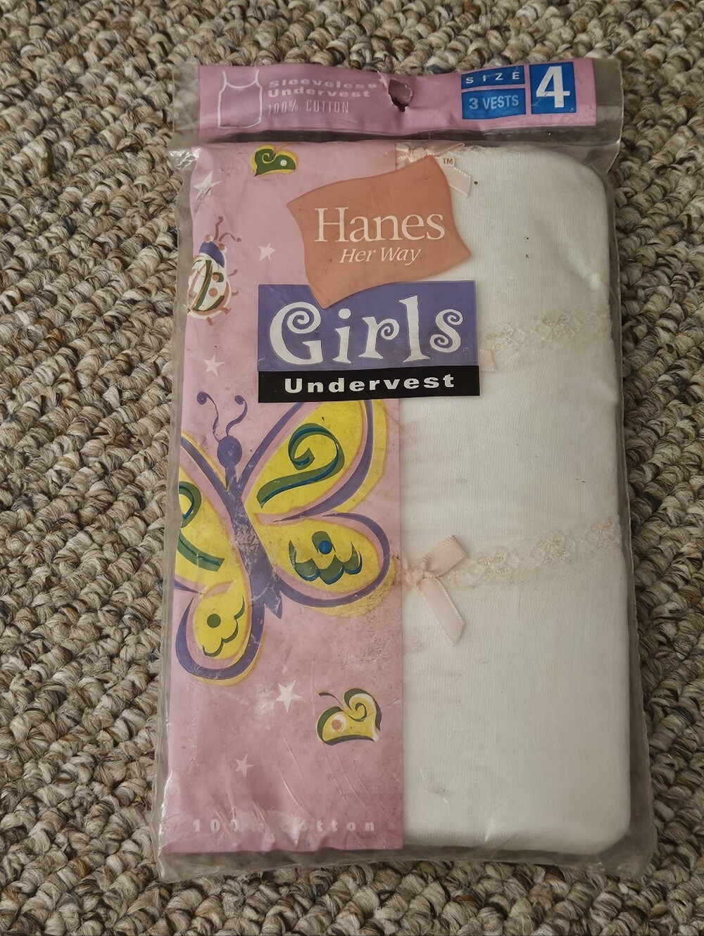 Hanes Girls Undervests Size 4